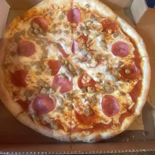 Small meat lovers pizza
