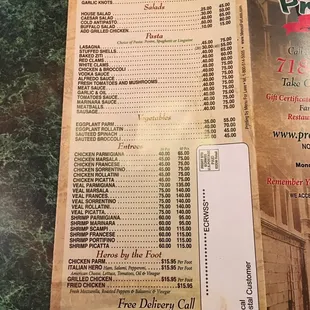 menu