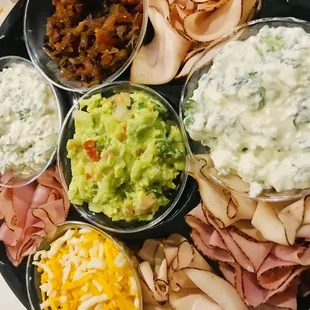 Arepa and toasts platter