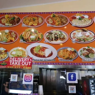 Mexican food menu
