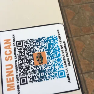 a qr code on a table