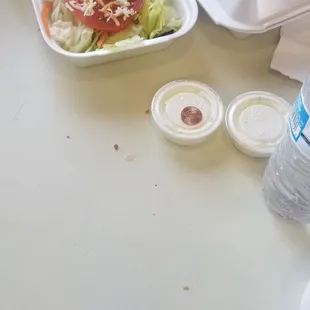 The tip left for the food they gave us