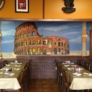 Enjoy the Hand Painted Murals All Throughout the Restaurant to Give it the Distinctive European Flair.