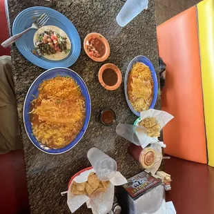 plates of food on a table