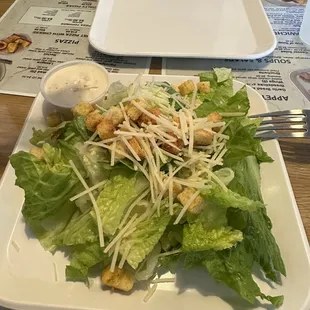 Cesar Salad, decent dressing. Better than most.