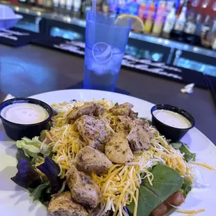 a plate of chicken salad