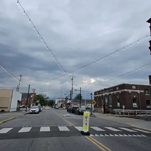 Looking down the street from the restaurant as we were leaving
