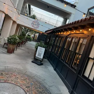 Outside at the entrance