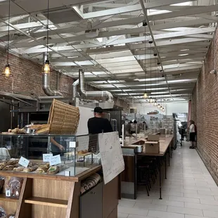 the interior of a bakery