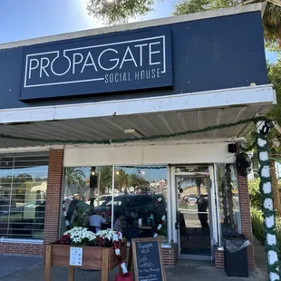 the front of the restaurant