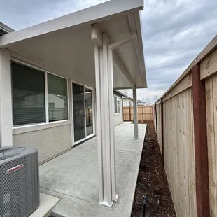 Another angle of the pergola and concrete
