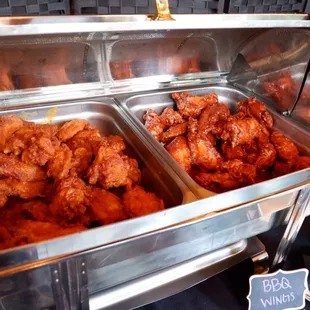 chicken wings and fried chicken, interior