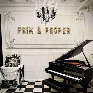a grand piano in a room