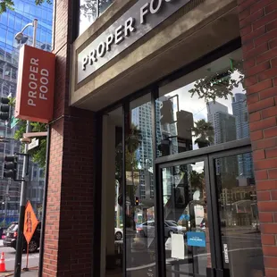 the front entrance of a restaurant