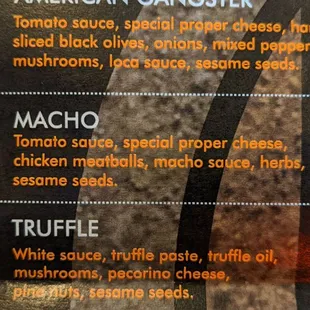 a list of the ingredients