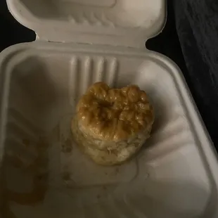 Sweet biscuit as hard as a hockey puck. Surprised I didn't chip a tooth