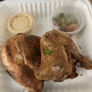 Flipped chicken entree, no biscuit