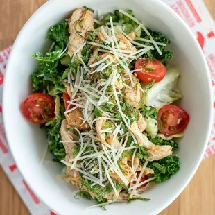 Flipped chicken salad