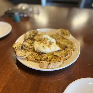 The burrata, we loved the garlic and super creamy cheese.