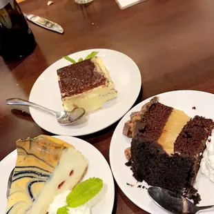 three different desserts