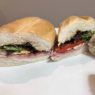 a sandwich cut in half