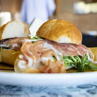 a sub sandwich on a plate