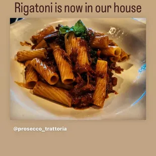 Braised shredded beef and rigatoni