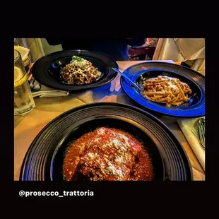 Chicken Lasagna, Braised Beef Risotto and Special Fettuccine Lobster