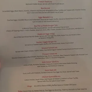 Brunch Menu