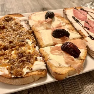 Bruschetta ... the onion jam outstanding!  The fig good ... but pass on the other