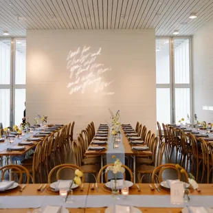 Dinner setup for a wedding reception