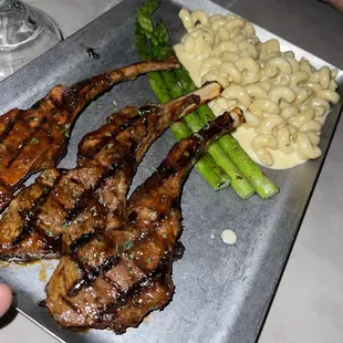 Jerk Lamb Chops (pretty good) and Macaroni (not great)