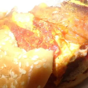 I liked my bacon cheeseburger overall, but there was too much mustard.