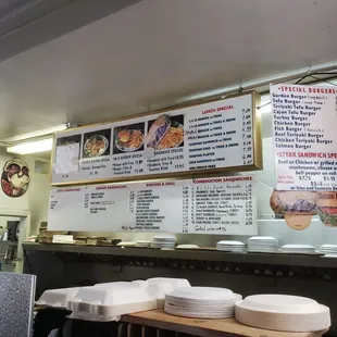 Lunch menu, lots of options.