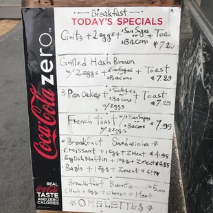 Typical daily specials