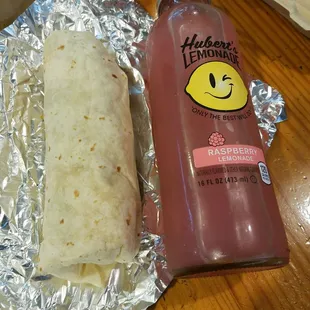This breakfast burrito is way small. Got extra meat and a drink for 9.37.