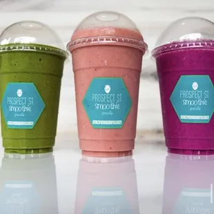 a variety of smoothies