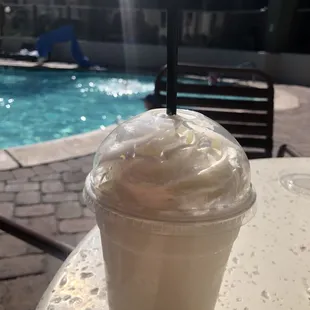 a drink with whipped cream