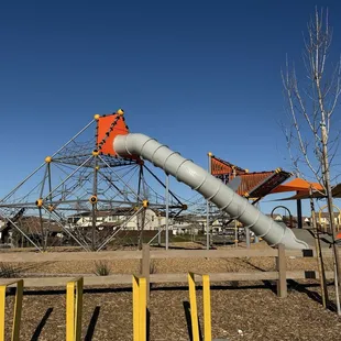 Large slide and climbing structure