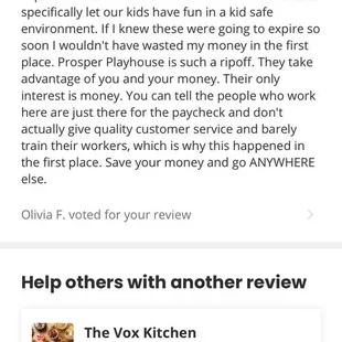 Review that was taken down