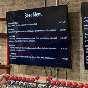 Their beer menu