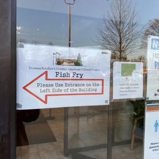 a fish fry sign in the window