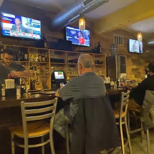 two men sitting at the bar