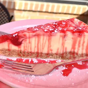 The most refreshing cheesecake with strawberry drizzle. Awesome!