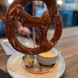 a pretzel on a stick