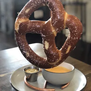 Pretzel w beer cheese and Dijon mustard