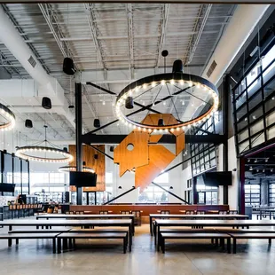 the interior of the brewery