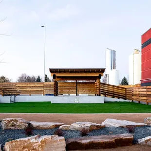 a view of a beer garden