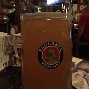 A liter of ayinger brau Weisse
