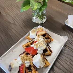 S'mores protein waffle